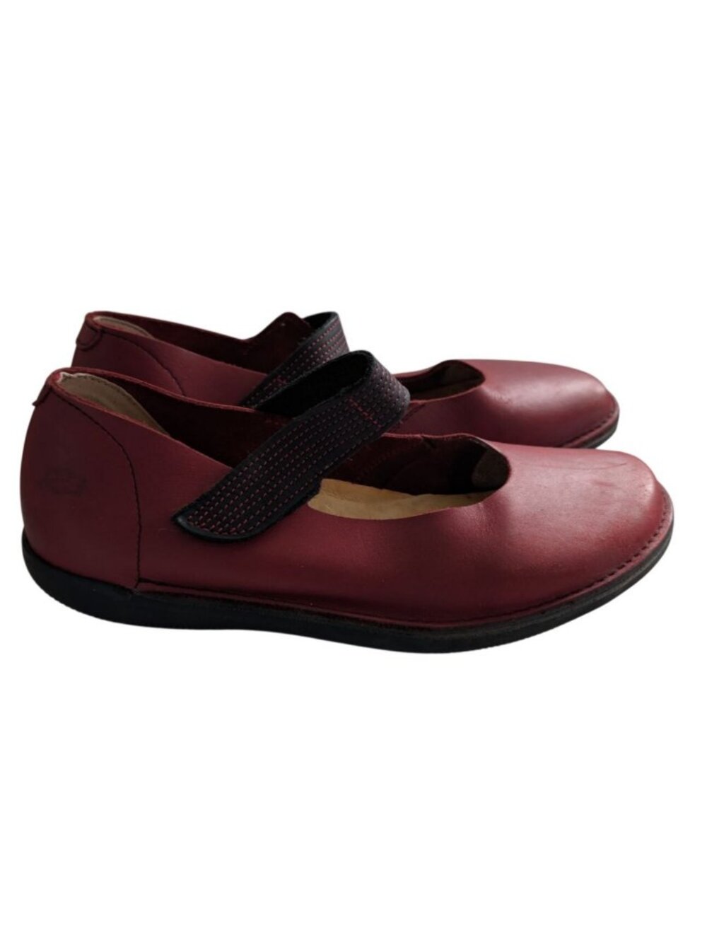 Loints of Holland Burgundy Leather Mary Jane Comfort Flats Strap Shoes 39 US 8.5